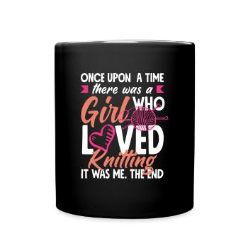 Drôle de tricot à l’aiguille à tricoter cadeau - Mug uni - noir - Devant