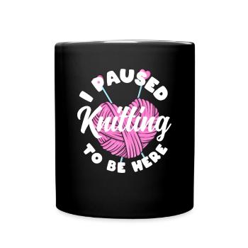 Funny Knitting Knitting Needle Gift - Full Colour Mug - black - Front
