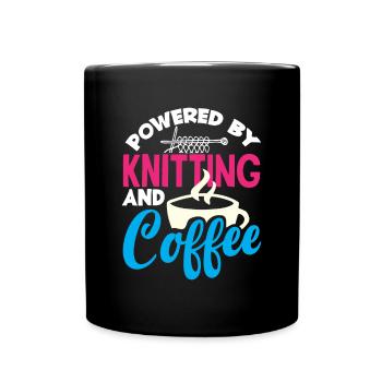 Lustiges Stricken Stricknadel Geschenk - Tasse einfarbig - Schwarz - Vorne