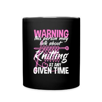 Funny Knitting Knitting Needle Gift - Full Colour Mug - black - Front