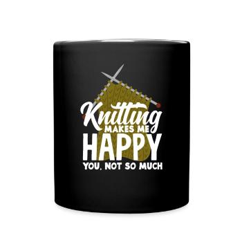 Funny Knitting Knitting Needle Gift - Full Colour Mug - black - Front