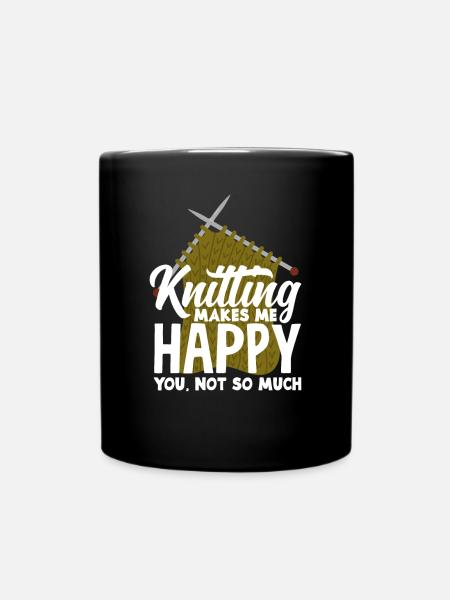 Lustiges Stricken Stricknadel Geschenk - Tasse einfarbig - Schwarz