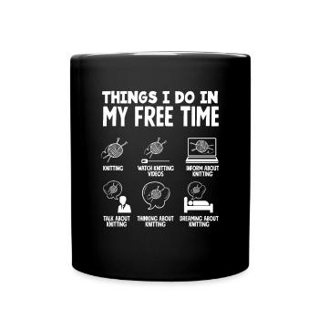 Funny Knitting Knitting Needle Gift - Full Colour Mug - black - Front