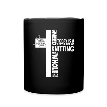 Lustiges Stricken Stricknadel Geschenk - Tasse einfarbig - Schwarz - Vorne
