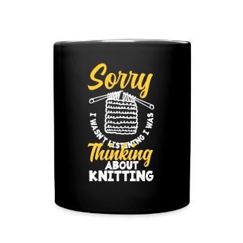 Lustiges Stricken Stricknadel Geschenk - Tasse einfarbig - Schwarz - Vorne