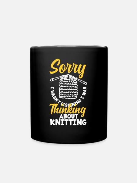 Lustiges Stricken Stricknadel Geschenk - Tasse einfarbig - Schwarz