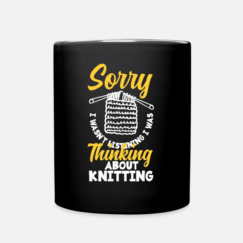 Lustiges Stricken Stricknadel Geschenk - Tasse einfarbig - Schwarz