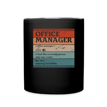 Office Manager Definition Management Managers - Tasse einfarbig - Schwarz - Vorne