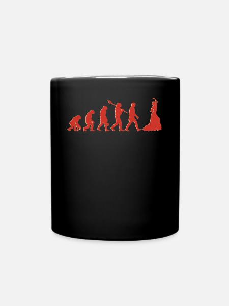 Evolution Zum Flamenco Tänzer - Tasse einfarbig - Schwarz