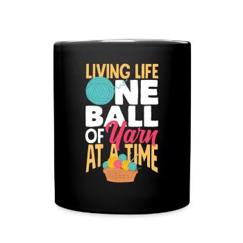 Lustiges Stricken Stricknadel Geschenk - Tasse einfarbig - Schwarz - Vorne