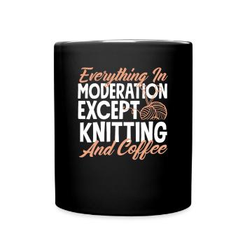 Funny Knitting Knitting Needle Gift - Full Colour Mug - black - Front