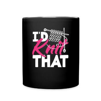 Lustiges Stricken Stricknadel Geschenk - Tasse einfarbig - Schwarz - Vorne