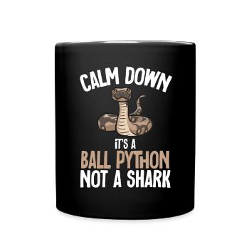 Ball Python Schlange Königspython - Tasse einfarbig - Schwarz - Vorne