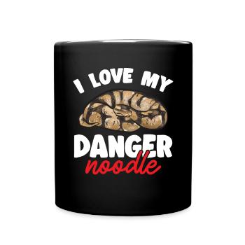 Ball Python Schlange Königspython - Tasse einfarbig - Schwarz - Vorne