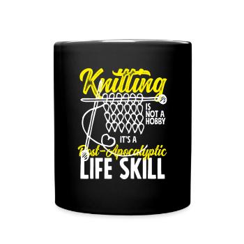 Funny Knitting Knitting Needle Gift - Full Colour Mug - black - Front