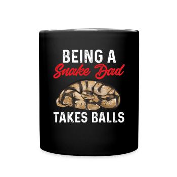 Ball Python Schlange Königspython - Tasse einfarbig - Schwarz - Vorne