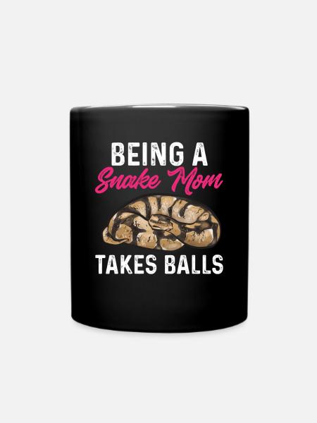 Ball Python Schlange Königspython - Tasse einfarbig - Schwarz