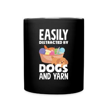 Lustiges Stricken Stricknadel Geschenk - Tasse einfarbig - Schwarz - Vorne
