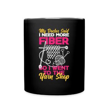 Drôle de tricot à l’aiguille à tricoter cadeau - Mug uni - noir - Devant