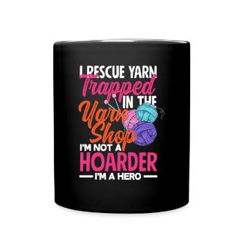 Lustiges Stricken Stricknadel Geschenk - Tasse einfarbig - Schwarz - Vorne
