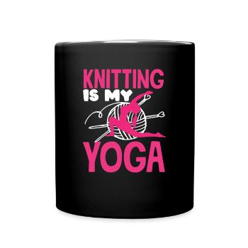 Lustiges Stricken Stricknadel Geschenk - Tasse einfarbig - Schwarz - Vorne