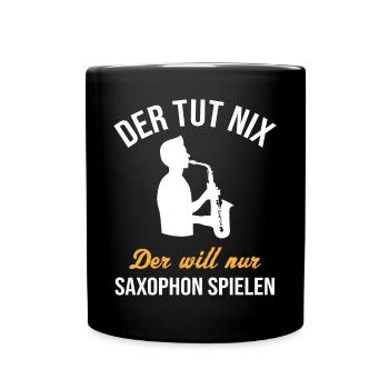Saxophoniste inoffensif Joie de jouer cadeau - Mug uni - noir - Devant
