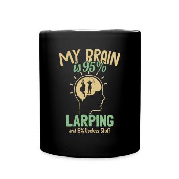 My Brain is 95% Larping LARPing Weapons Armor - Full Colour Mug - black - Front