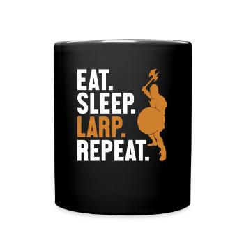 Eat Sleep LARP Repeat LARPing Weapons Armor - Full Colour Mug - black - Front