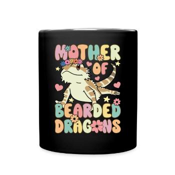 Mutter von Bartagamen Groovy Lizard Lover - Tasse einfarbig - Schwarz - Vorne
