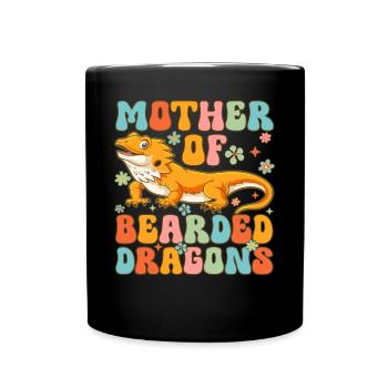 Mother of Bearded Dragon Groovy Bearded Dragon Mom - Full Colour Mug - black - Front