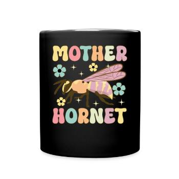 Mutter Hornisse Groovy Imker Mutter Bienenzucht Bi - Tasse einfarbig - Schwarz - Vorne
