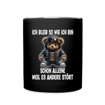Bär Spruch Sarkasmus - Tasse einfarbig - Schwarz - Vorne