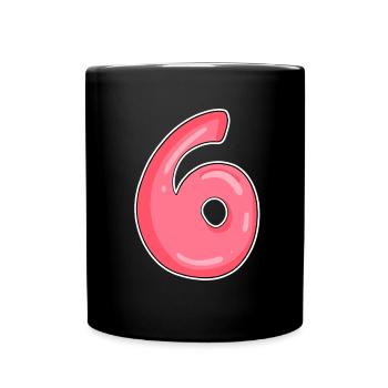 6 - Tasse einfarbig - Schwarz - Vorne