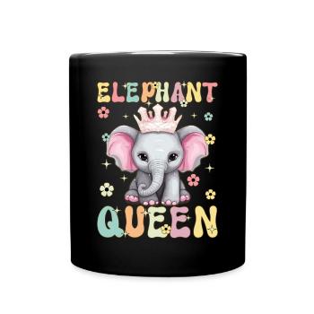 Reine de l’éléphant Groovy Éléphant Maman - Mug uni - noir - Devant
