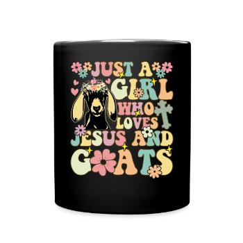 Groovy Farmer Farming Just A Girl Who Loves Jesus - Tasse einfarbig - Schwarz - Vorne