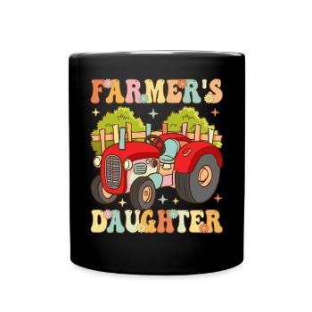 Farmer's Daughter Groovy Farming Rancher - Full Colour Mug - black - Front