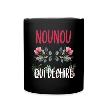 nounou qui déchire fleurs - Mug uni - noir - Devant