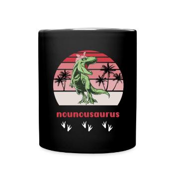 nanny saurus Dinosaur T rex - Full Colour Mug - black - Front