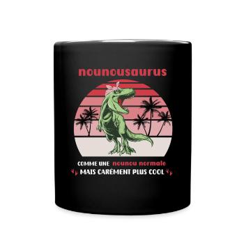 Nanny Normal Saurus Dinosaurier T Rex - Tasse einfarbig - Schwarz - Vorne