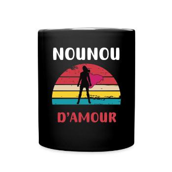 nounou d'amour rétro vintage - Mug uni - noir - Devant