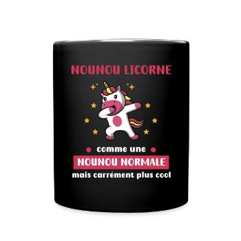 nounou licorne normale - Mug uni - noir - Devant
