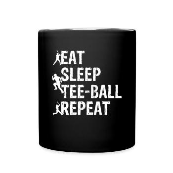 Tee-ball Game - Eat Sleep Tee-ball Repeat - Full Colour Mug - black - Front