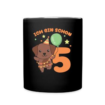 J’ai déjà 5 chiens d’anniversaire - Mug uni - noir - Devant