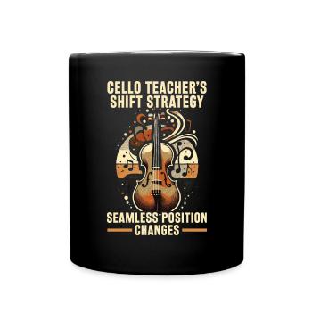 Cello Teacher Musical Cello Player Cellist - Full Colour Mug - black - Front