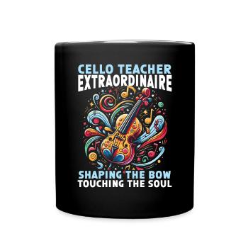 Professeur de violoncelle Violoncelliste musical - Mug uni - noir - Devant