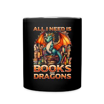 Dragons et livres Nerd Dragon Lover - Mug uni - noir - Devant