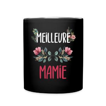 Best Granny Flowers Grandma - Full Colour Mug - black - Front