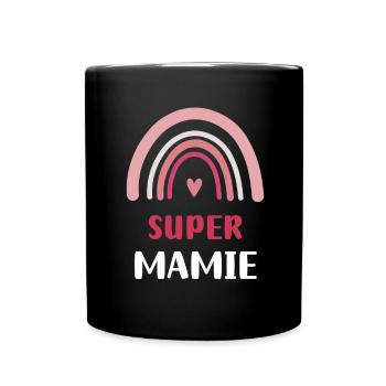 Super Oma Regenbogen Oma - Tasse einfarbig - Schwarz - Vorne
