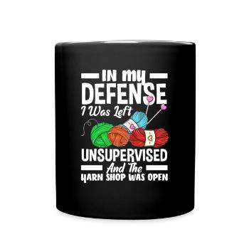Funny Knitting Knitting Needle Gift - Full Colour Mug - black - Front