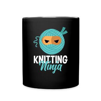 Funny Knitting Knitting Needle Gift - Full Colour Mug - black - Front